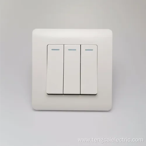 New Electrical Wall Light Switch Socket 3 Gang